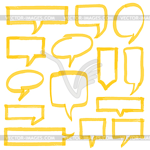 Highlighter Speech Bubbles Design Elements - royalty-free vector clipart