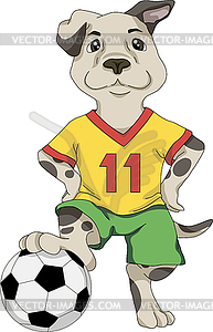 Puppy footballer - vector clipart