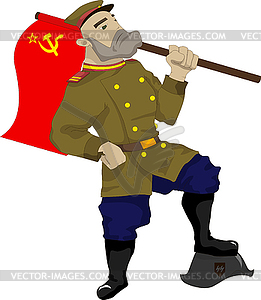 Soviet soldier - vector clipart