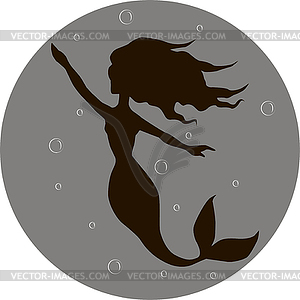 Silhouette mermaid - stock vector clipart