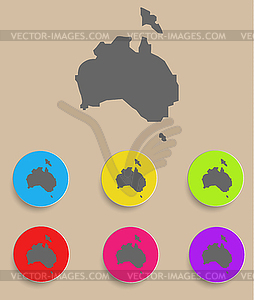 Австралия карта - значок - изображение в векторном формате