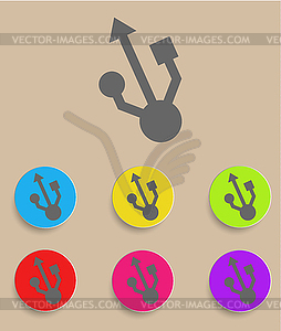 Usb symbol - flat design - vector clipart