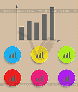 Graph icon with color variations - vector image