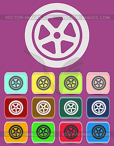 Auto wheel tire icon - vector image