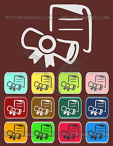 Diploma wrapped with ribbon - - vector clip art