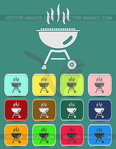 Barbecue grill icon - vector image