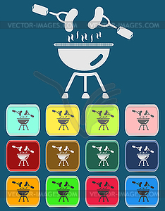 Barbecue grill menu icon - vector EPS clipart