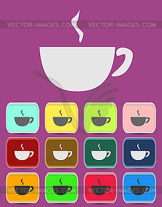 Cup mug of hot drink - coffee, tea etc - vector image