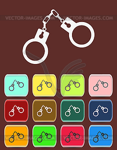 Handcuffs - icon with color variations - vector EPS clipart