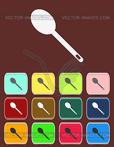 Spoon emblem - icon - vector image