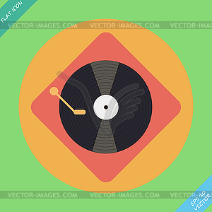 Turntable player icon. Flat design - stock vector clipart