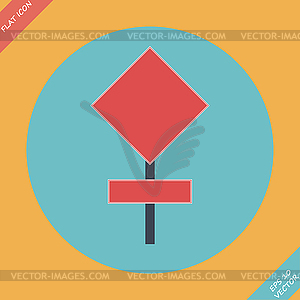 Blank red road sign -  - vector clip art