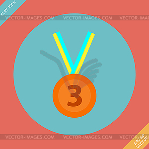 3rd Position Bronze Medal Icon - - vector image