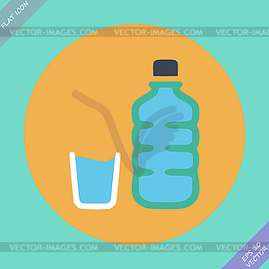 Set of water bottle and amp - - vector clipart