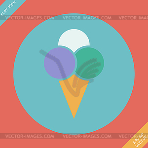 Ice Cream Icon - . Flat design - vector clipart