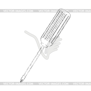 Sketch Tools or home improvement - Screwdriver - vector clipart / vector image