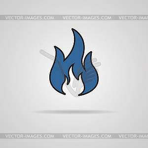 Fire icon with shadow - illustrtion - vector EPS clipart