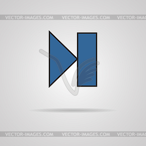 Next track web icon with shadow. Media player - stock vector clipart