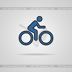 Cycling graphic symbol with shadow - vector image