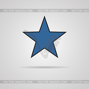 Star icon with shadow - vector image