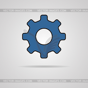 Cog Icon with shadow - vector clipart