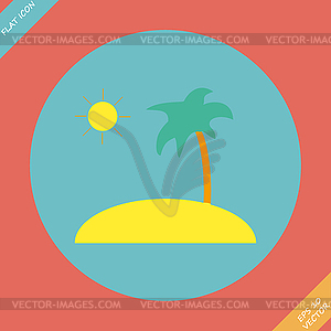 Tropical sea small island - - vector clip art