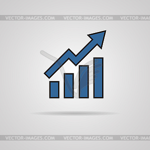 Growing graph icon - vector image