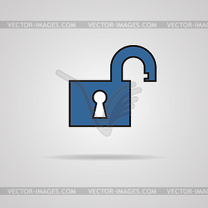 Open lock icon - icon - vector image