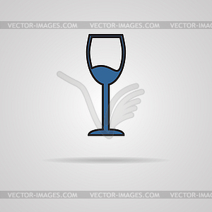 Glass Of Wine Icon - vector clip art