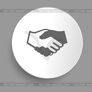 Handshake icon in sticker - vector image