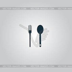 Fork and spoon icon - vector clipart