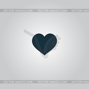 Flat heart icon - vector image