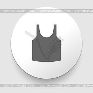 Singlet sleeveless shirt icon - white & black vector clipart