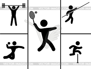 Black set of sport icons - royalty-free vector image