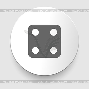 One dices - side with  - vector clip art