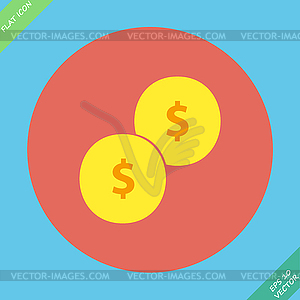 Gold coin with dollar sign - vector clipart