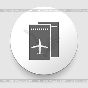 Two boarding passes. Grey flight coupons - vector image