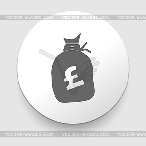 Money bag sign icon. Pound GBP - vector clipart