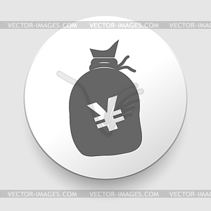 Big sack with Yen currency sign - vector image