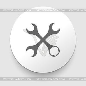 Settings Wrench Icon - white & black vector clipart