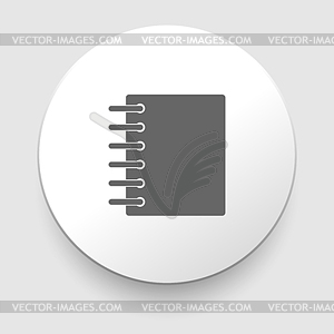 Black notebook icon, - vector clipart