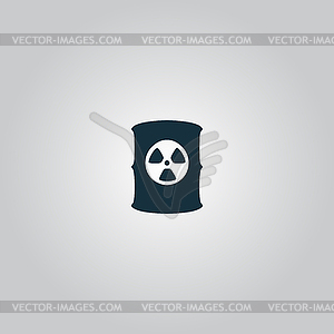 Container with radioactive waste icon - vector clipart