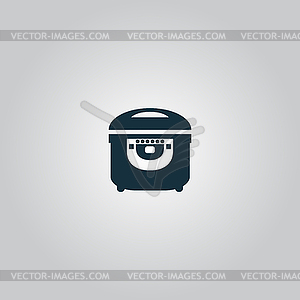 Electric Cooker icon on gray background - vector image