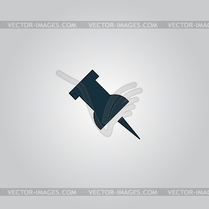 Push pin black icon - vector clip art