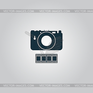 Photography camera and film icon - vector clipart