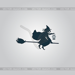 Halloween witch. Silhouette - vector clipart