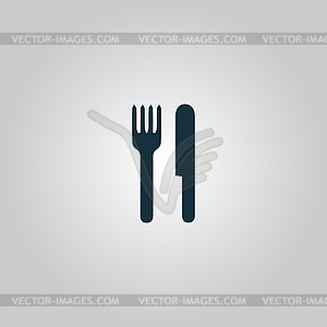 Fork and knife icon - vector clipart