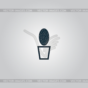 Cactus pot - vector image