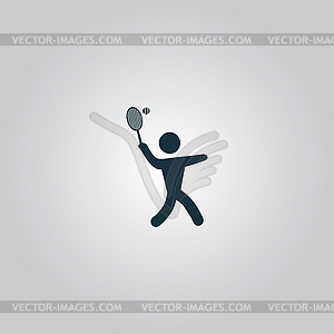 Tennis player, silhouette - vector clip art