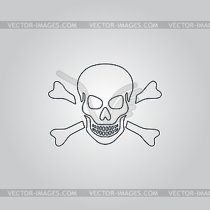 Skull and crossbones icon  - color vector clipart